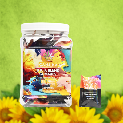 GANJIKA PURE LIVE RESIN 25000MG TA BLEND GUMMIES 500MG/CT 1CT/PK 50CT JAR - ASSORTED FLAVORS