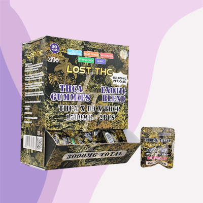 LOST THC 150000MG EXOTIC BLEND TA GUMMIES 1500MG/CT 2CT/PK 50PK ASSORTED FLAVOURS