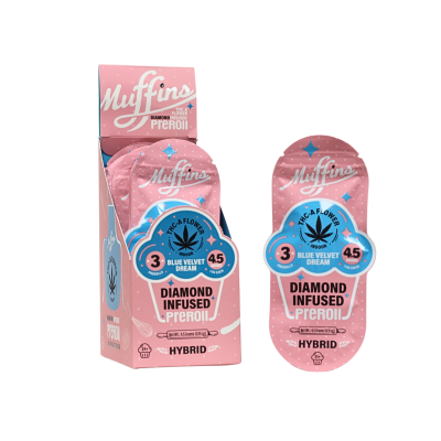 MUFFINS DIAMOND INFUSED 4.5GM TA PREROLL 1.5GM/CT 3CT/PK 10PK