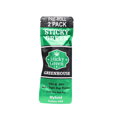 STICKY GREEN GREEN HOUSE 2.5GM TA PREROLLS 1.25GM/CT 2CT/PK 10PK
