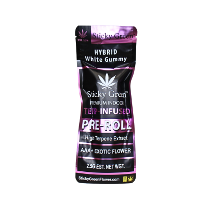 STICKY GREEN TERP INFUSED 2.5GM PREROLLS 1.25GM/CT 2CT/PK 10PK