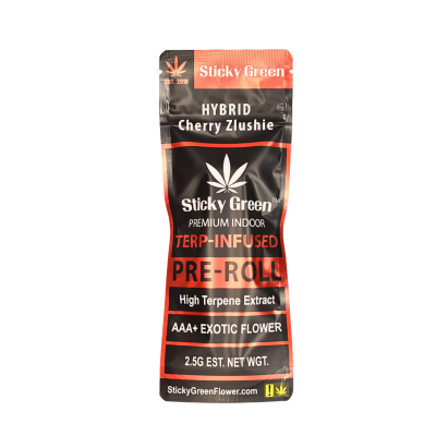 STICKY GREEN TERP INFUSED 2.5GM PREROLLS 1.25GM/CT 2CT/PK 10PK