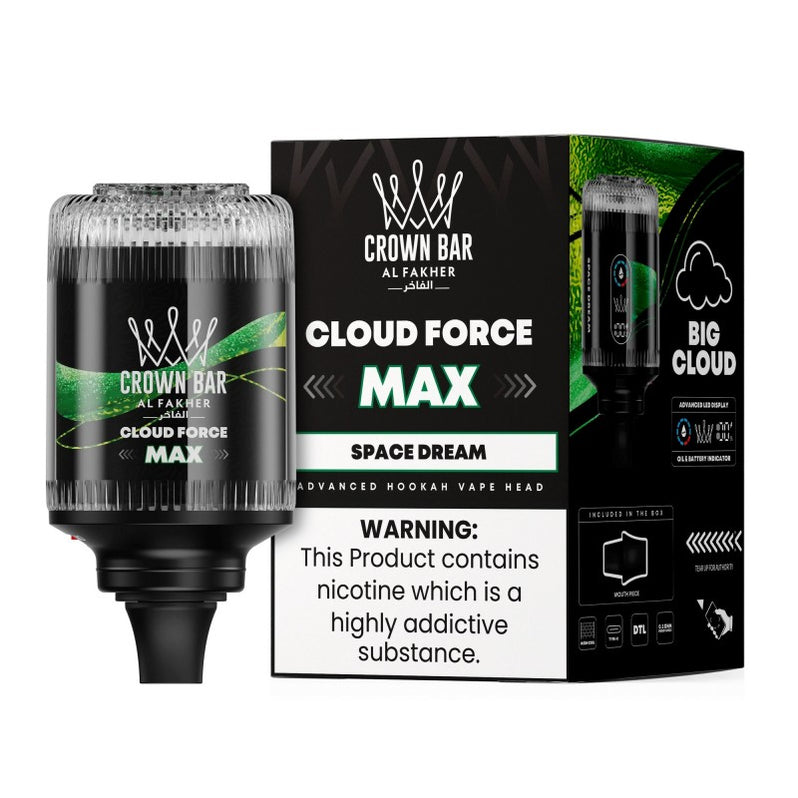 Al Fakher Crown Bar Cloud Force Max 50K Disposable E-Hookah Head 0.5%, Space Dream