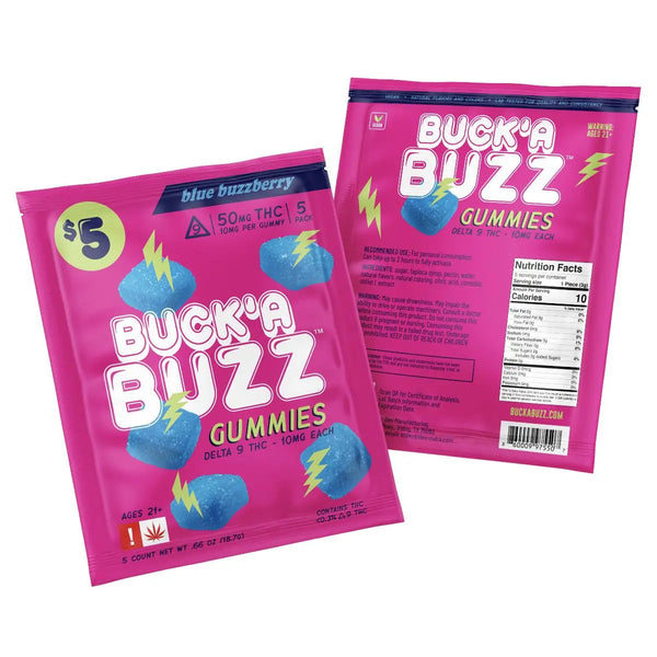 Buck'A Buzz Delta 9 Gummies, 5CT, 50 mg Buzz Brands