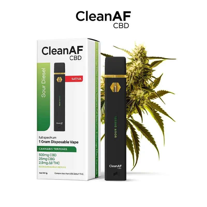 CLEANAF CBD FULL SPECTRUM DISPOSABLE VAPE 1GM CLEANAF