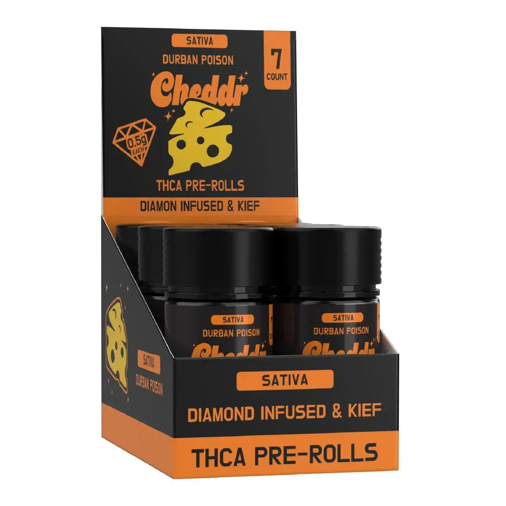 Cheddr Dog Walkers Kief Covered Prerolls, 7CT, 3.5 g Cheddr