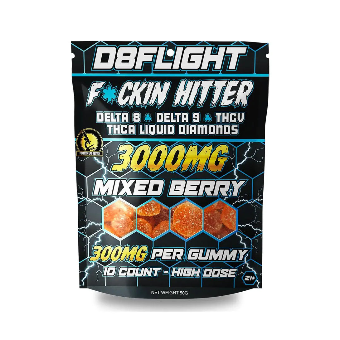 D8Flight F*ckin Hitter D8 + D9 Gummies, 10CT, 3000 mg D8Flight