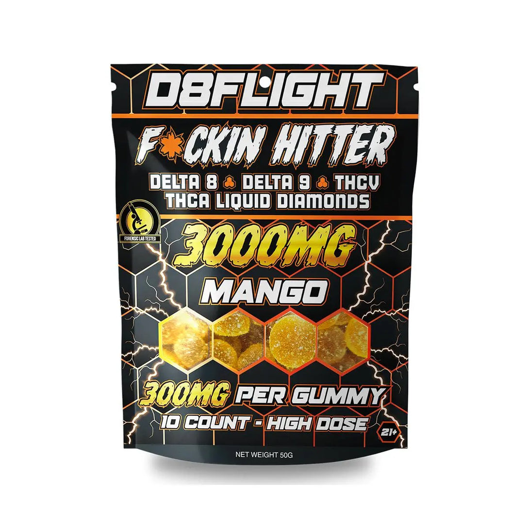 D8Flight F*ckin Hitter D8 + D9 Gummies, 10CT, 3000 mg D8Flight
