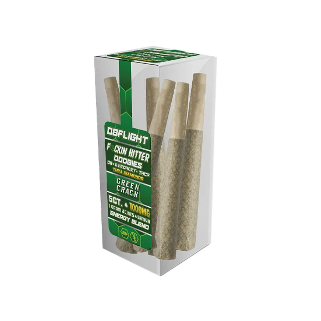 D8Flight F*ckin Hitter THCA + D9 Doobies, 5CT, 1000 mg D8Flight