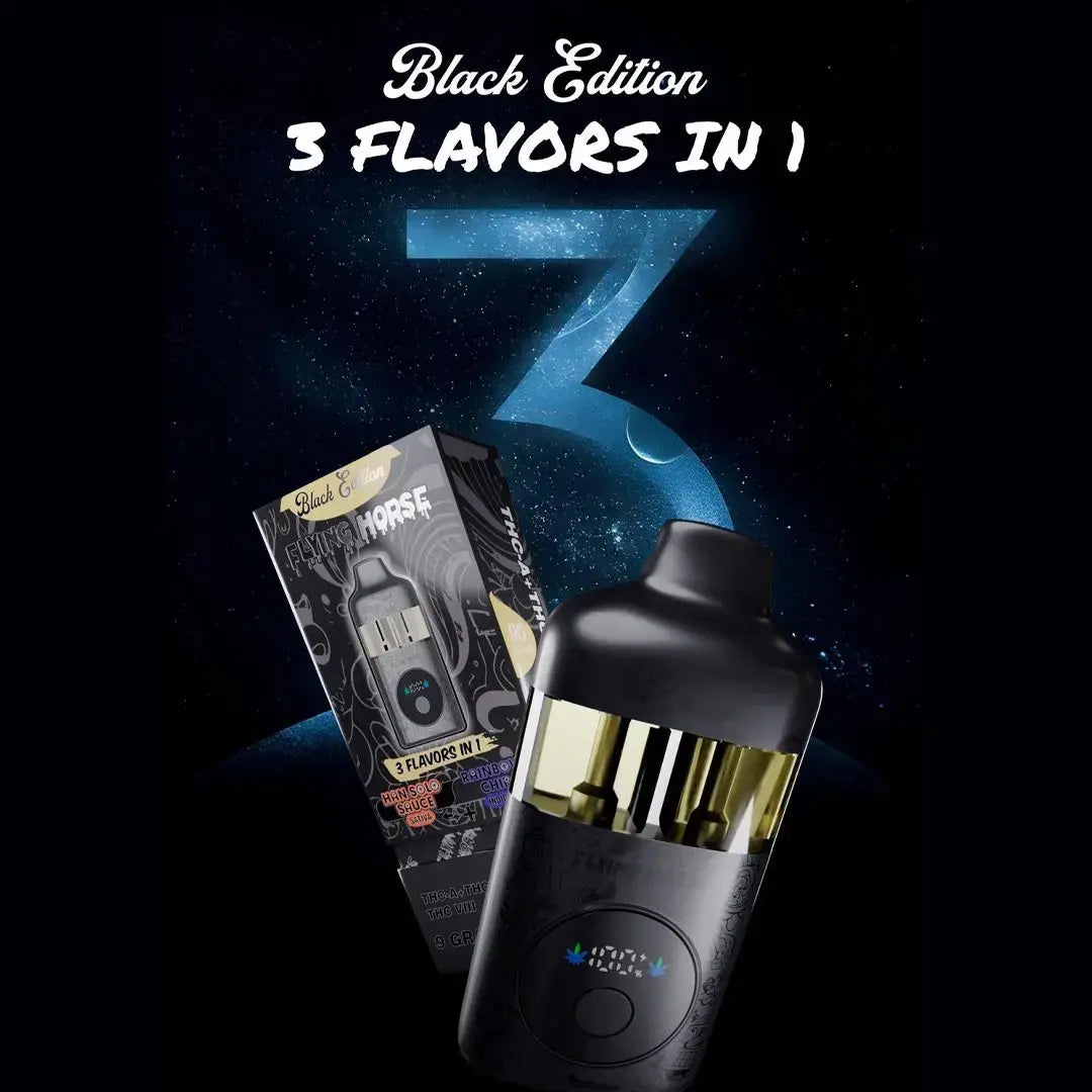 FLYING HORSE 9GM THC-A 3 IN 1 FLAV BLACK EDITION DISPOSABLE FLYING HORSE