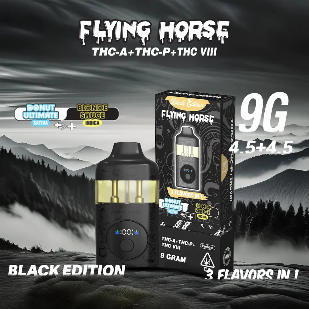 FLYING HORSE 9GM THC-A 3 IN 1 FLAV BLACK EDITION DISPOSABLE FLYING HORSE