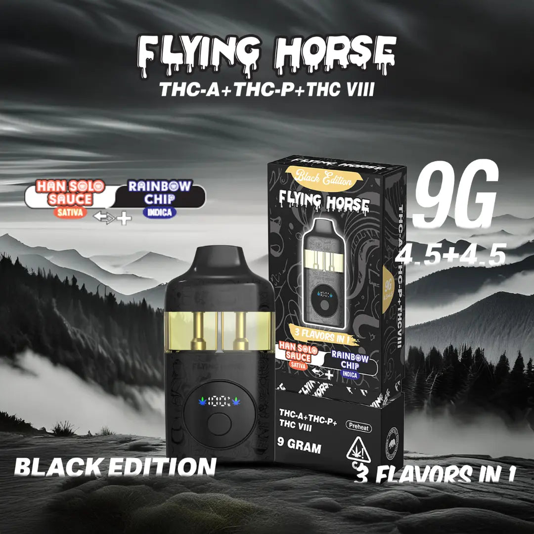 FLYING HORSE 9GM THC-A 3 IN 1 FLAV BLACK EDITION DISPOSABLE FLYING HORSE