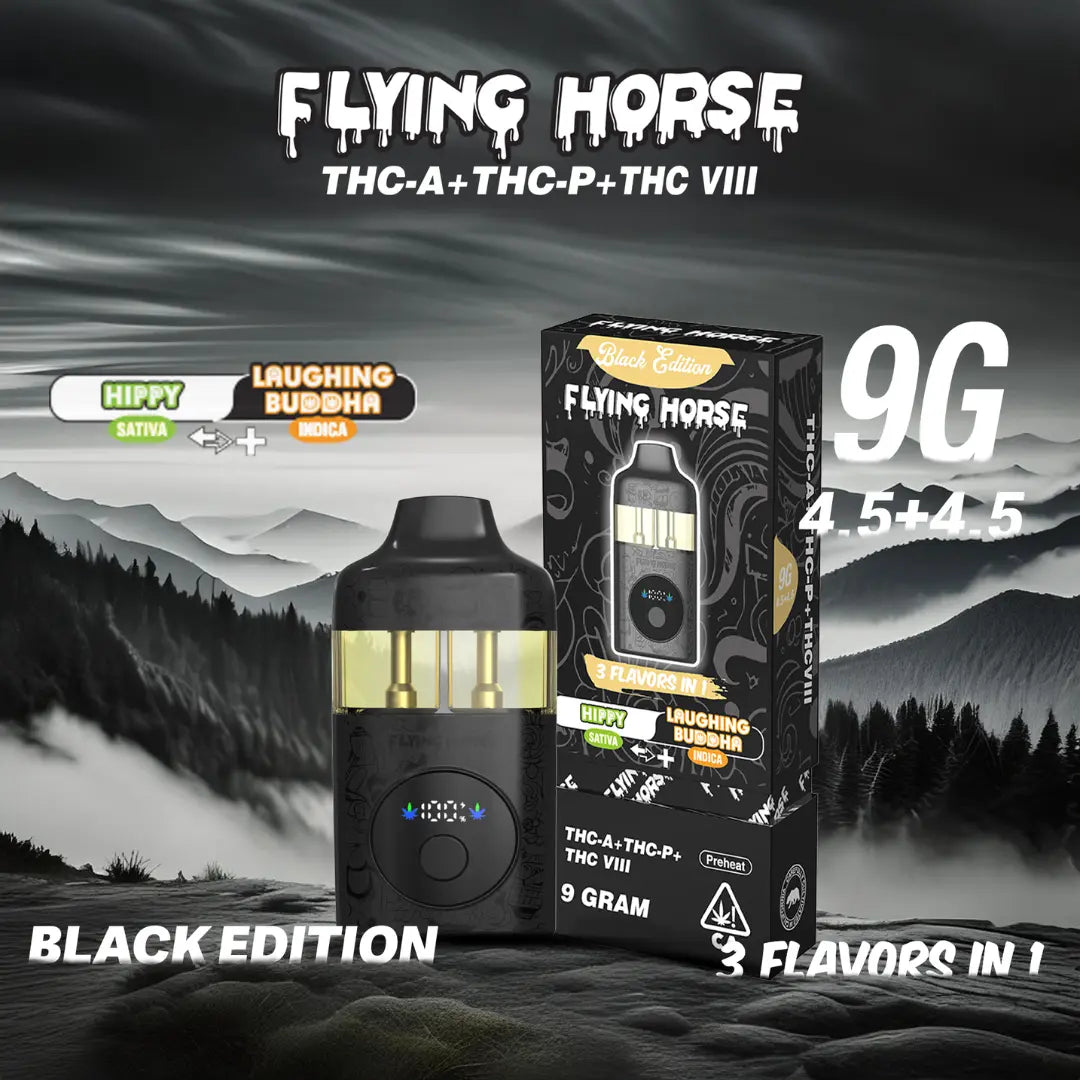 FLYING HORSE 9GM THC-A 3 IN 1 FLAV BLACK EDITION DISPOSABLE FLYING HORSE