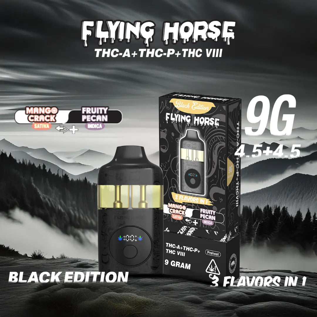 FLYING HORSE 9GM THC-A 3 IN 1 FLAV BLACK EDITION DISPOSABLE FLYING HORSE