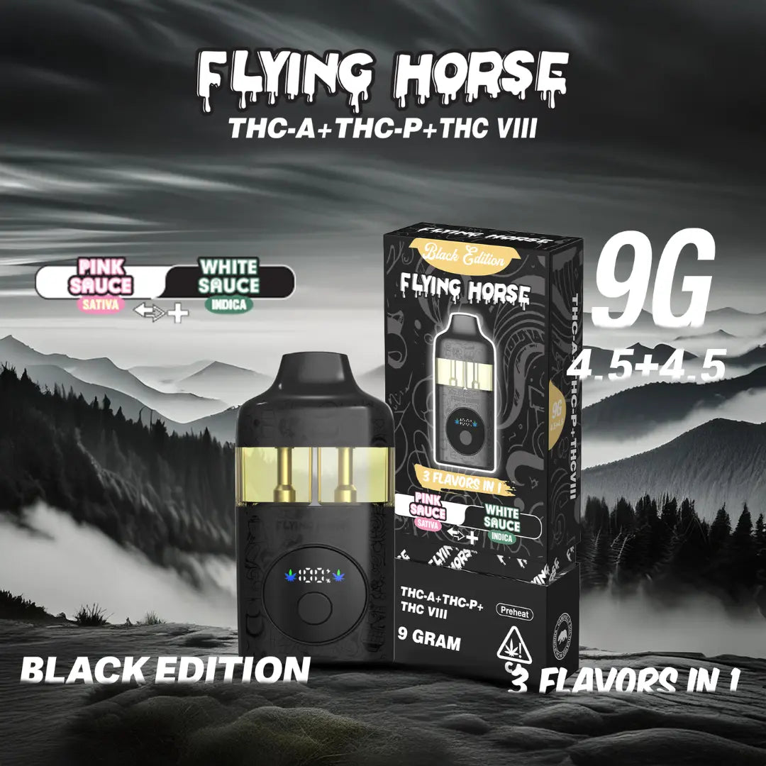 FLYING HORSE 9GM THC-A 3 IN 1 FLAV BLACK EDITION DISPOSABLE FLYING HORSE