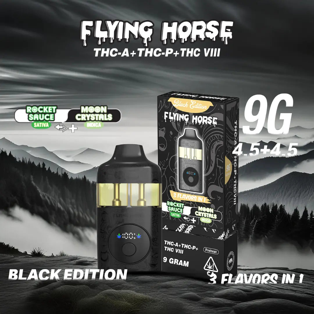 FLYING HORSE 9GM THC-A 3 IN 1 FLAV BLACK EDITION DISPOSABLE FLYING HORSE