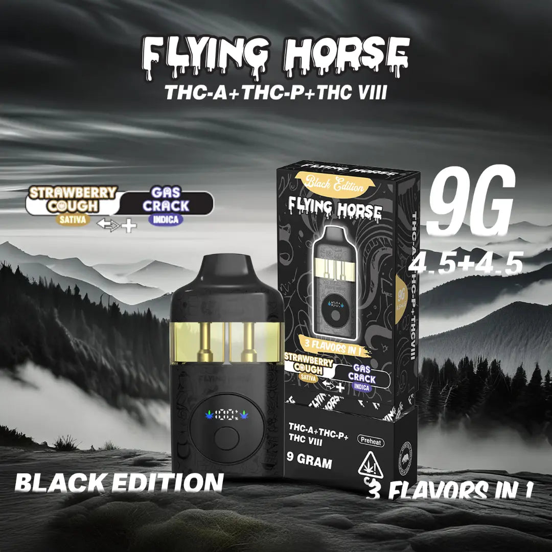 FLYING HORSE 9GM THC-A 3 IN 1 FLAV BLACK EDITION DISPOSABLE FLYING HORSE