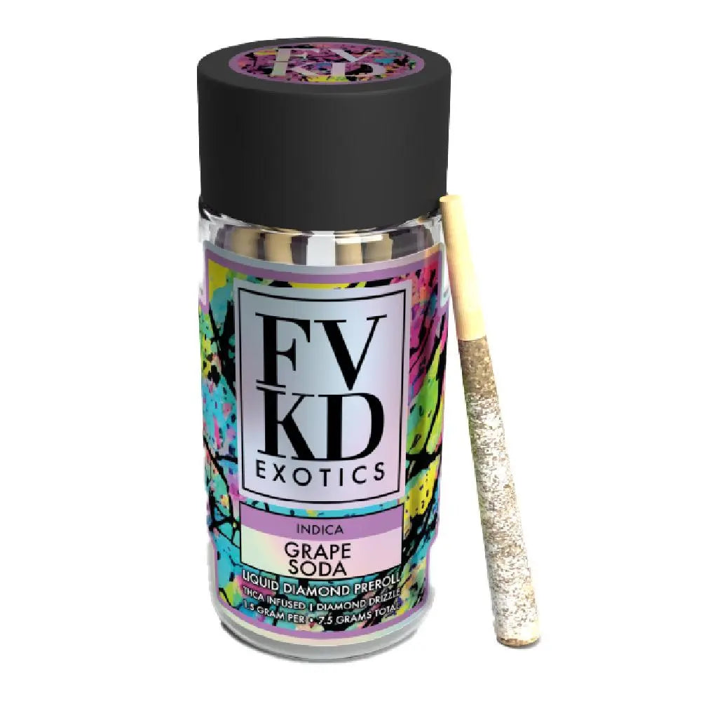 FVKD THCA Liquid Diamond Prerolls, 5CT, 7.5 g FVKD