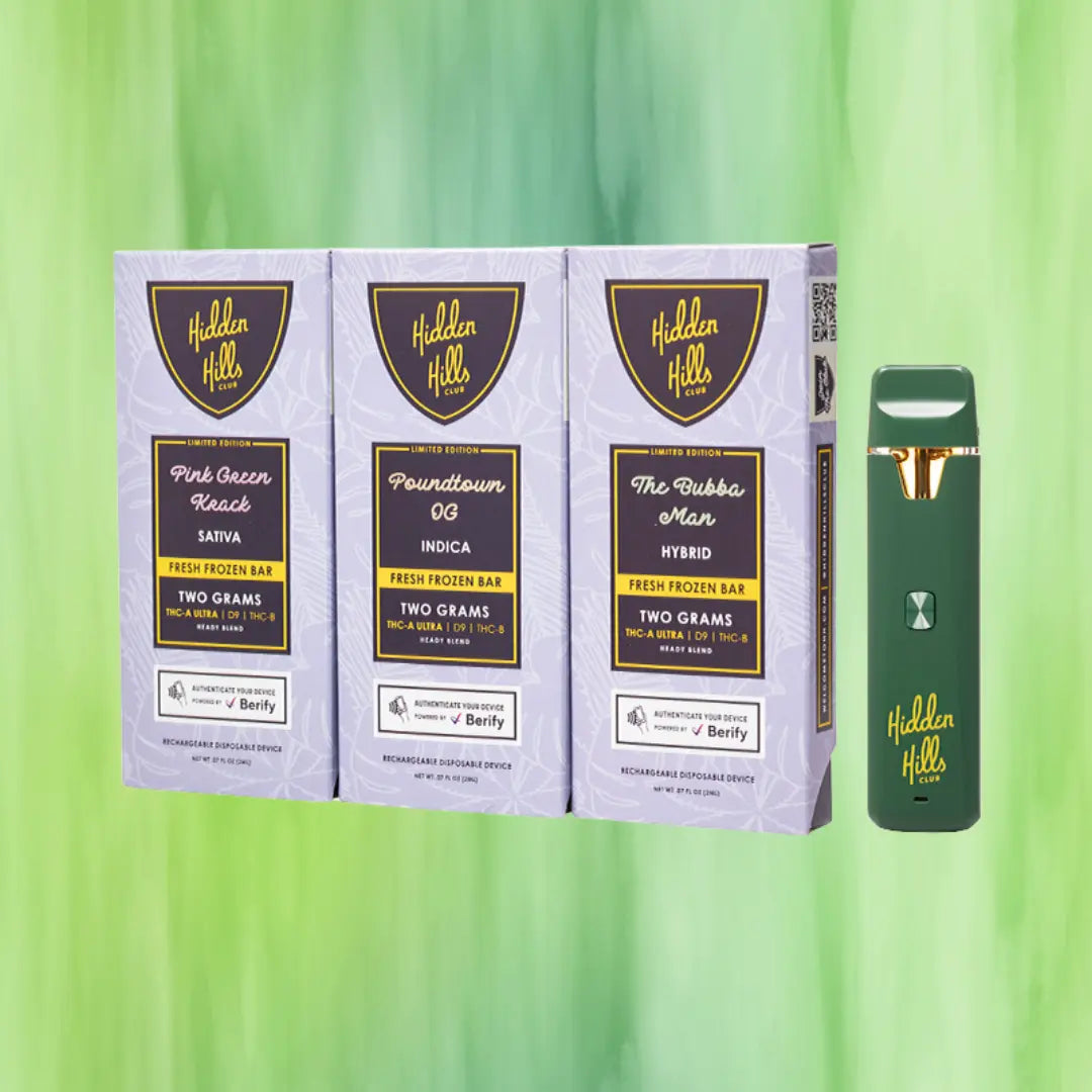 HIDDEN HILLS FRESH FROZEN 2GM THC-A HEADY BLEND DISPOSABLE HIDDEN HILLS