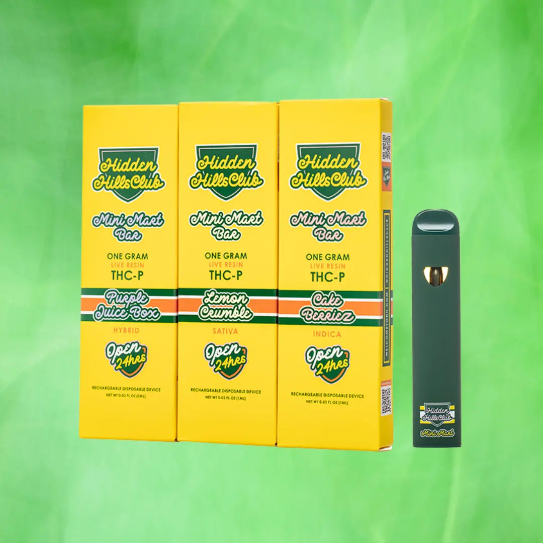 HIDDEN HILLS MINI MART BAR LIVE RESIN 1GM THC-P DISPOSABLE HIDDEN HILLS