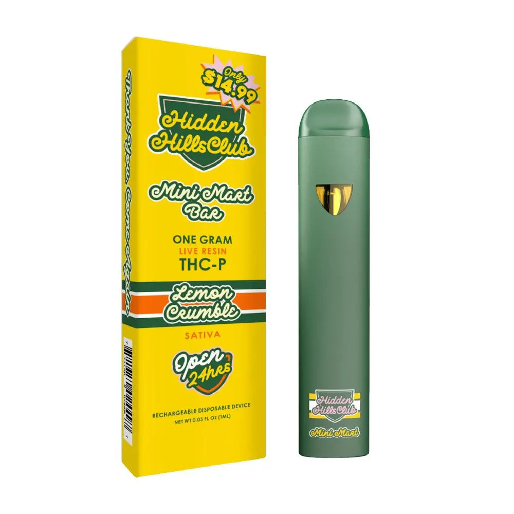 HIDDEN HILLS MINI MART BAR LIVE RESIN 1GM THC-P DISPOSABLE HIDDEN HILLS