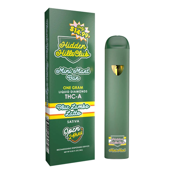 HIDDEN HILLS MINI MART BAR THC-A LIQUID DIAMOND 1GM DISPOSABLE HIDDEN HILLS