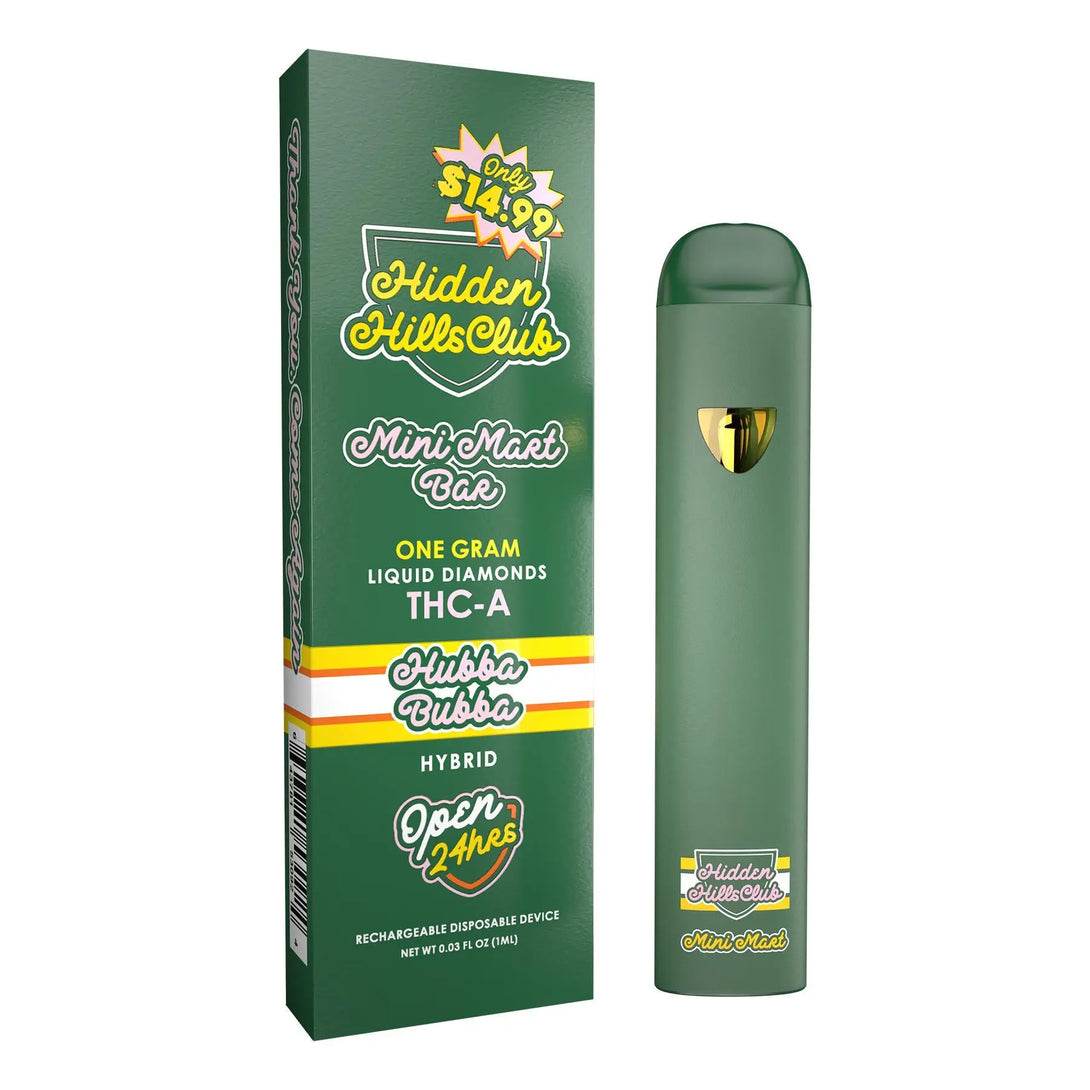 HIDDEN HILLS MINI MART BAR THC-A LIQUID DIAMOND 1GM DISPOSABLE HIDDEN HILLS
