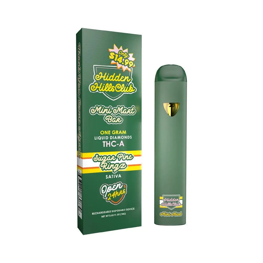 HIDDEN HILLS MINI MART BAR THC-A LIQUID DIAMOND 1GM DISPOSABLE HIDDEN HILLS