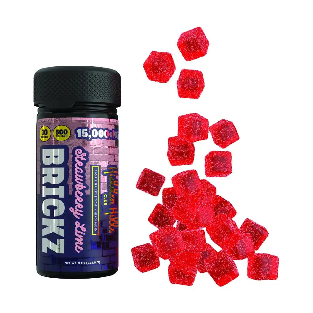Hidden Hills Brickz Heady Blend Gummies, 30CT, 15000 mg Hidden Hills