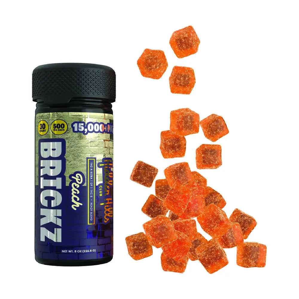 Hidden Hills Brickz Heady Blend Gummies, 30CT, 15000 mg Hidden Hills