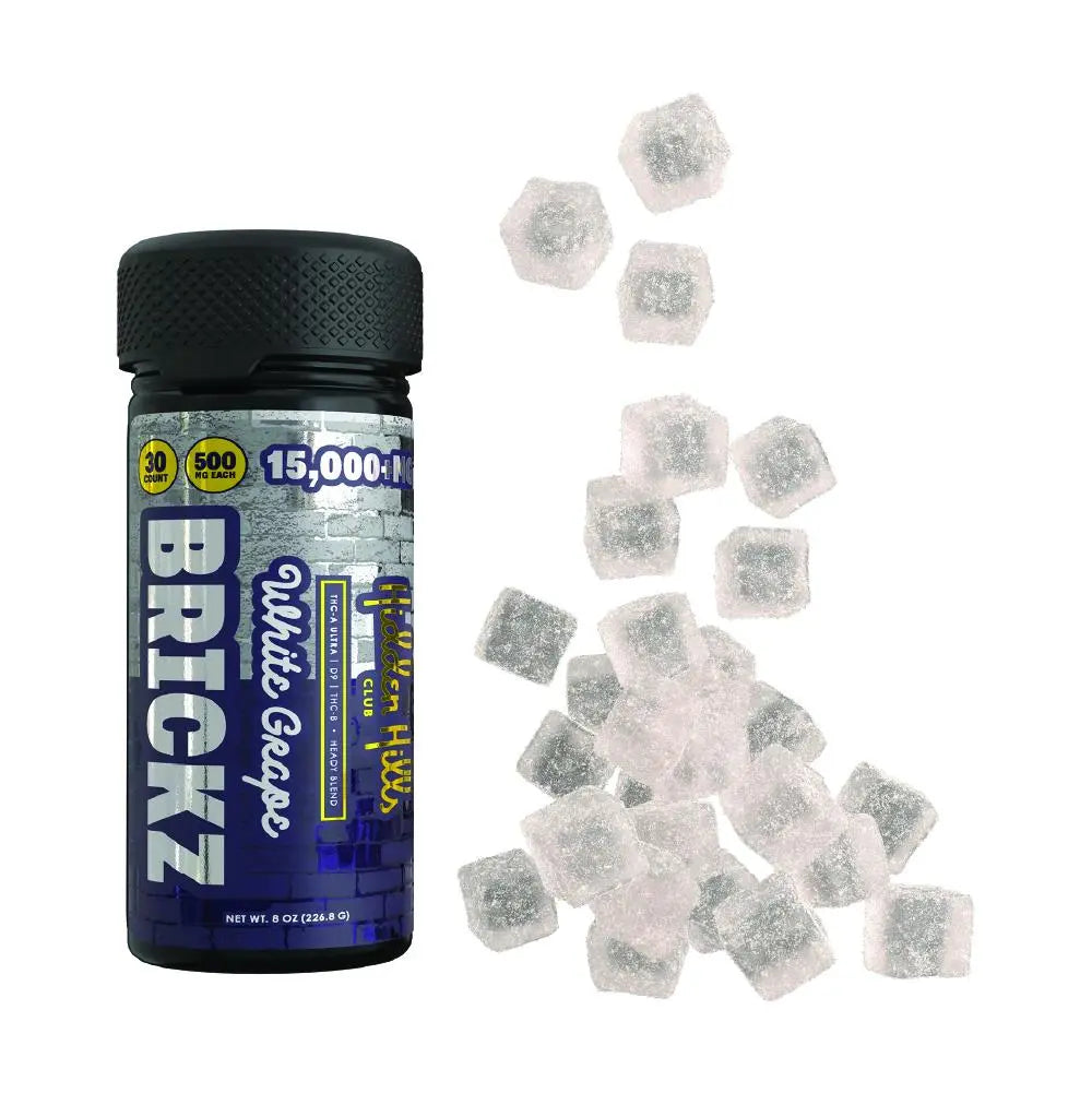 Hidden Hills Brickz Heady Blend Gummies, 30CT, 15000 mg Hidden Hills