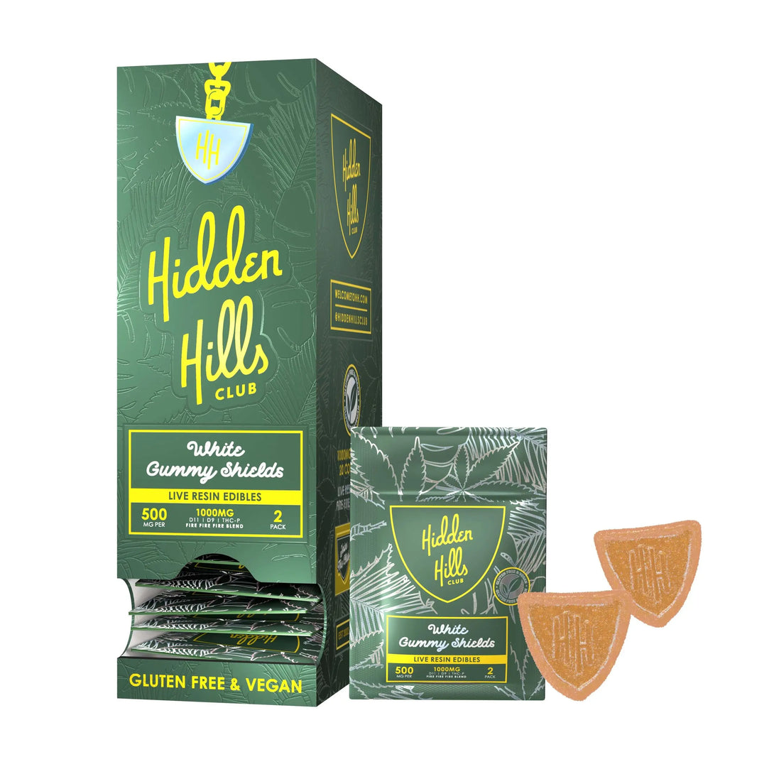 Hidden Hills Live Resin Gummies Display, 2CT, 500 mg Hidden Hills