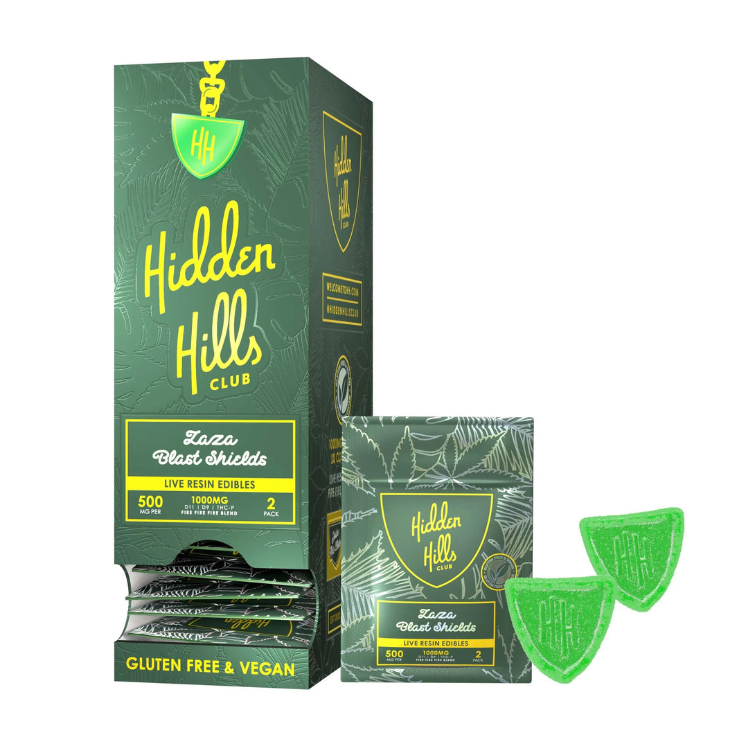 Hidden Hills Live Resin Gummies Display, 2CT, 500 mg Hidden Hills