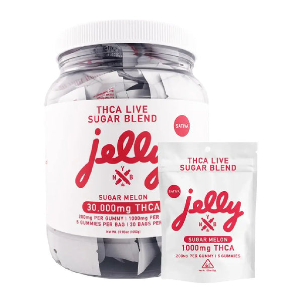 Jelly THCA Live Sugar Blend Gummies Jar, 5CT, 1000 mg Jelly