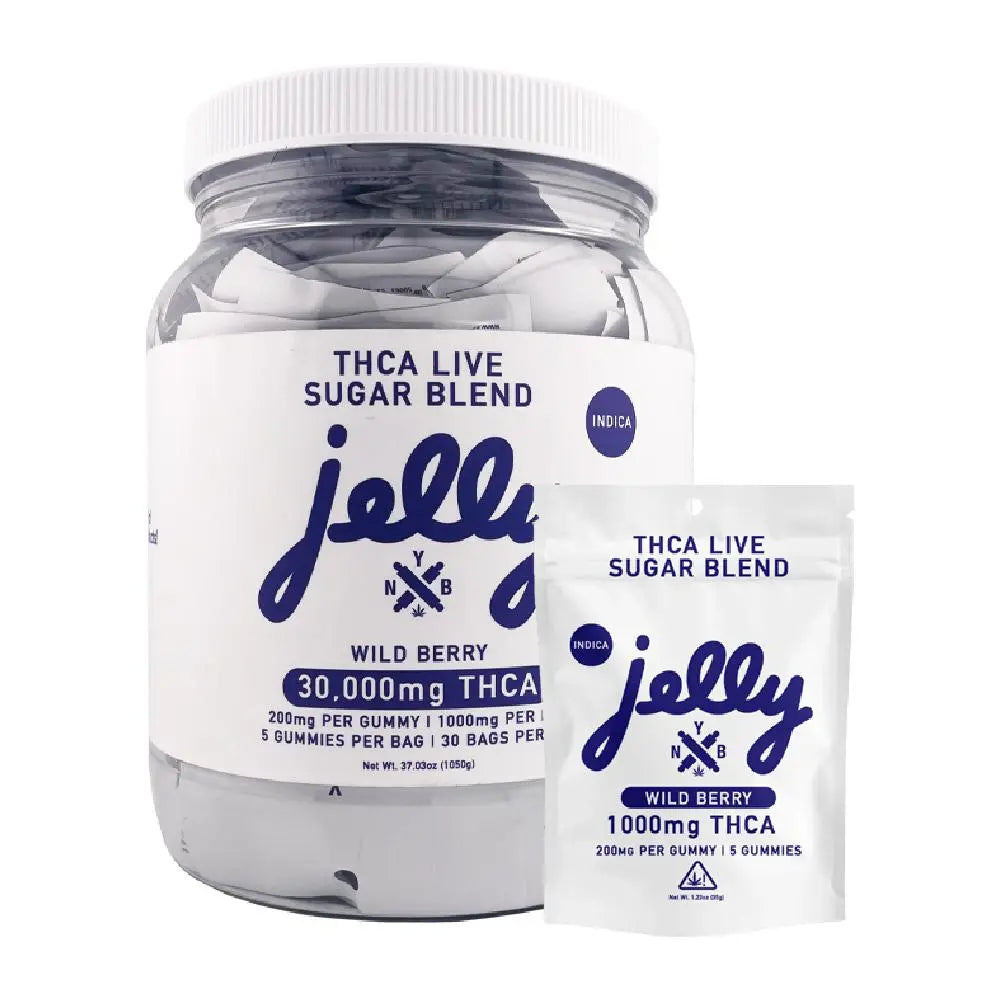 Jelly THCA Live Sugar Blend Gummies Jar, 5CT, 1000 mg Jelly