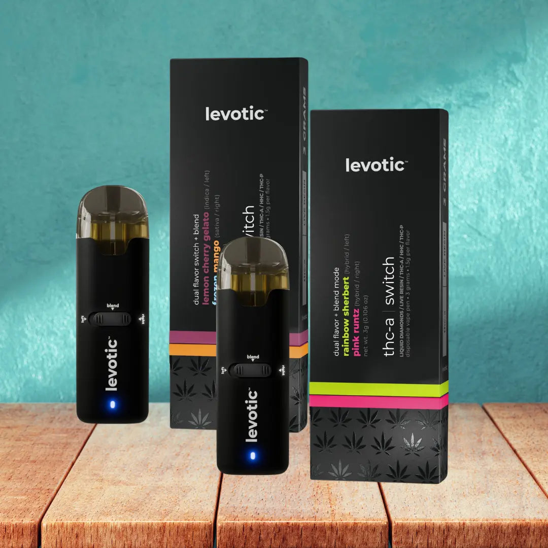LEVOTIC DUAL FLAVOR + BLEND MODE 3GM THC-A DISPOSABLE LEVOTIC