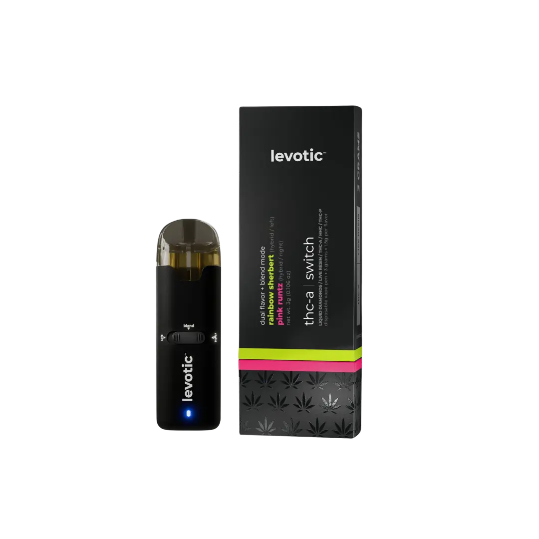 LEVOTIC DUAL FLAVOR + BLEND MODE 3GM THC-A DISPOSABLE LEVOTIC