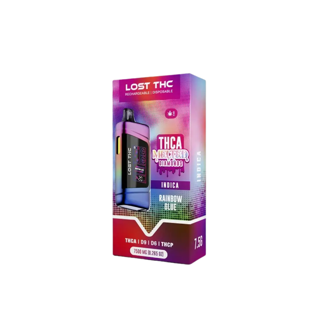 LOST THC V3 7.5GM THCA MELTED DIAMONDS RAINBOW EDITION DISPOSABLE LOST THC