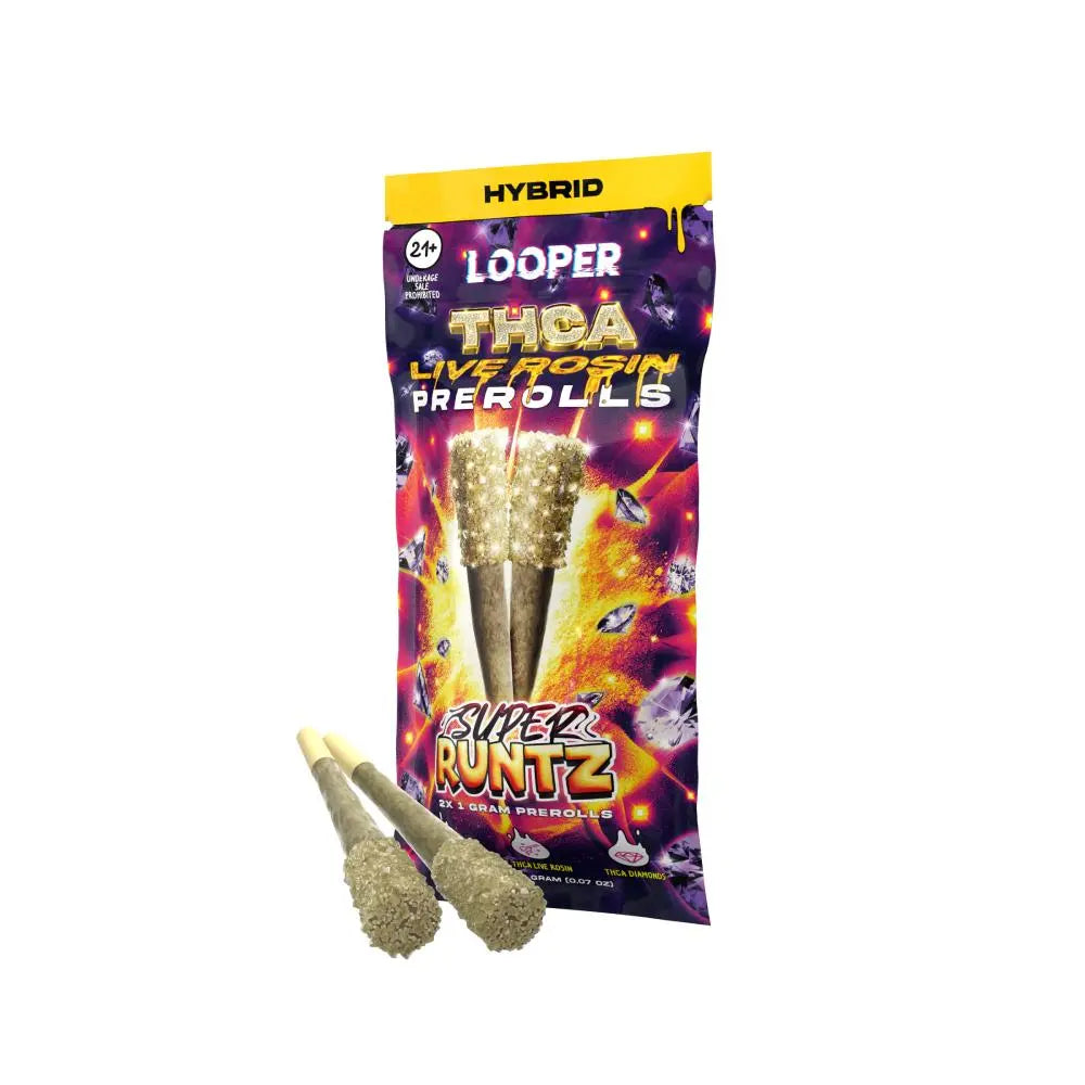 Looper THCA Live Rosin Prerolls, 2CT, 1 g Looper