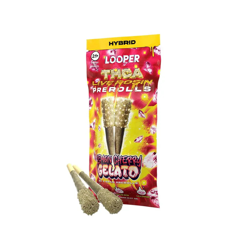 Looper THCA Live Rosin Prerolls, 2CT, 1 g Looper