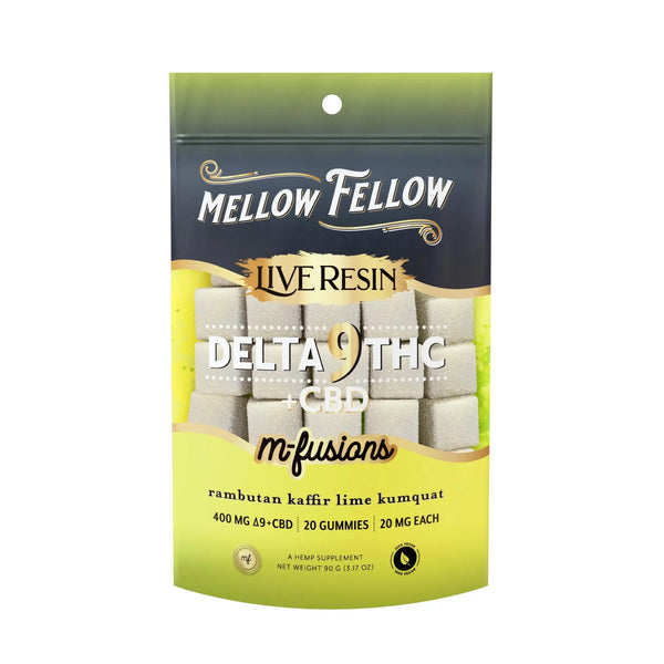 Mellow Fellow Live Resin D9 + CBD M-Fusions Gummies, 20CT, 400 mg Mellow Fellow