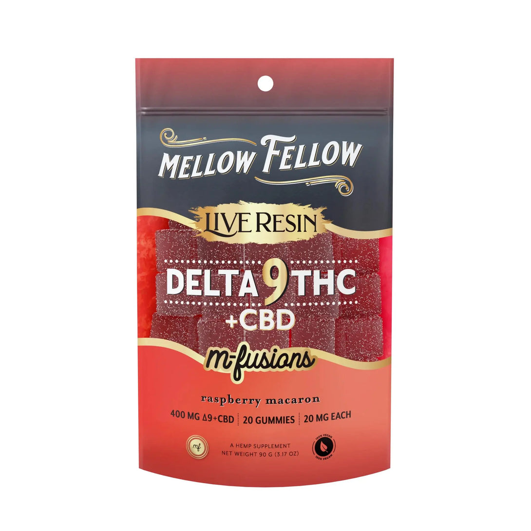 Mellow Fellow Live Resin D9 + CBD M-Fusions Gummies, 20CT, 400 mg Mellow Fellow