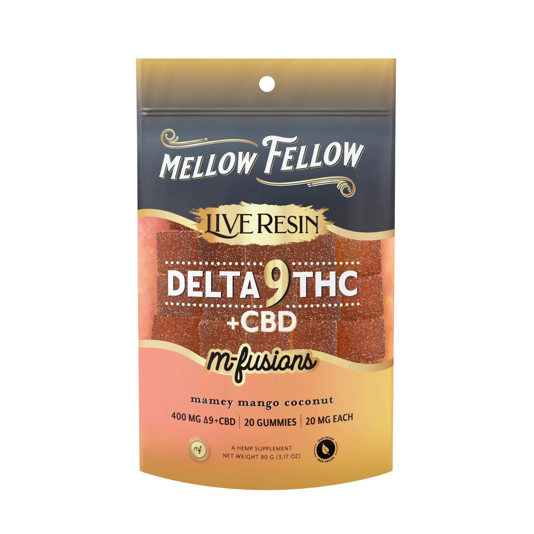 Mellow Fellow Live Resin D9 + CBD M-Fusions Gummies, 20CT, 400 mg Mellow Fellow