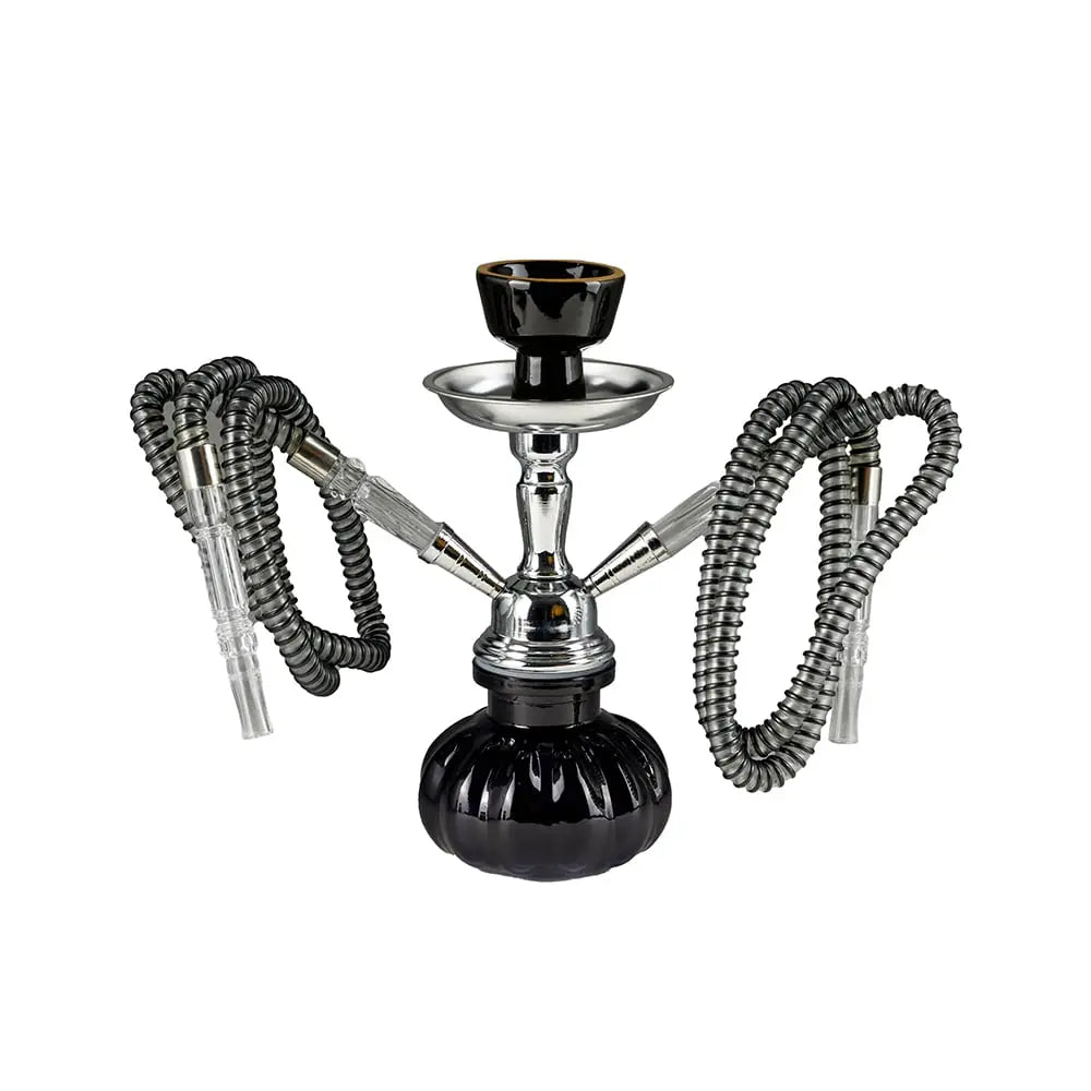 Mini Pumpkin 2 Hose Hookah, 9in Novelty
