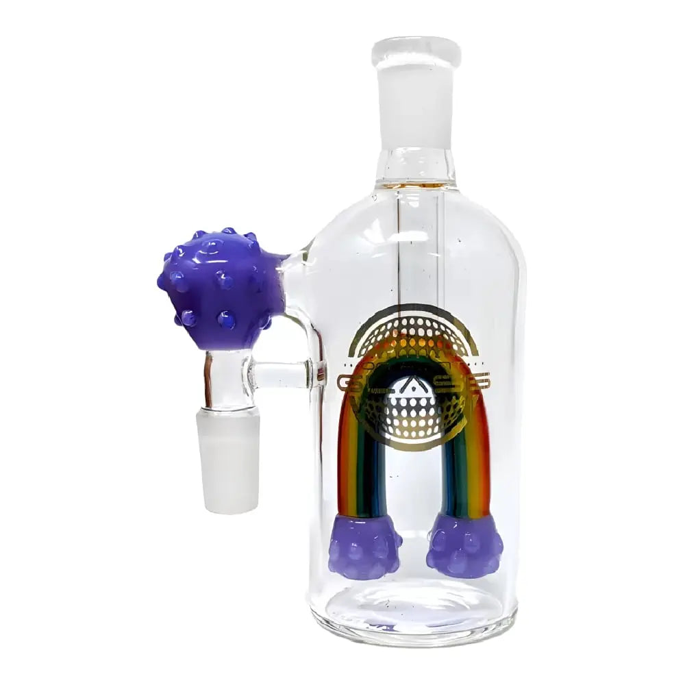 On Point Glass 90 Degree Rainbow Candy Magic Ash Catcher, 14mm On Point Glass