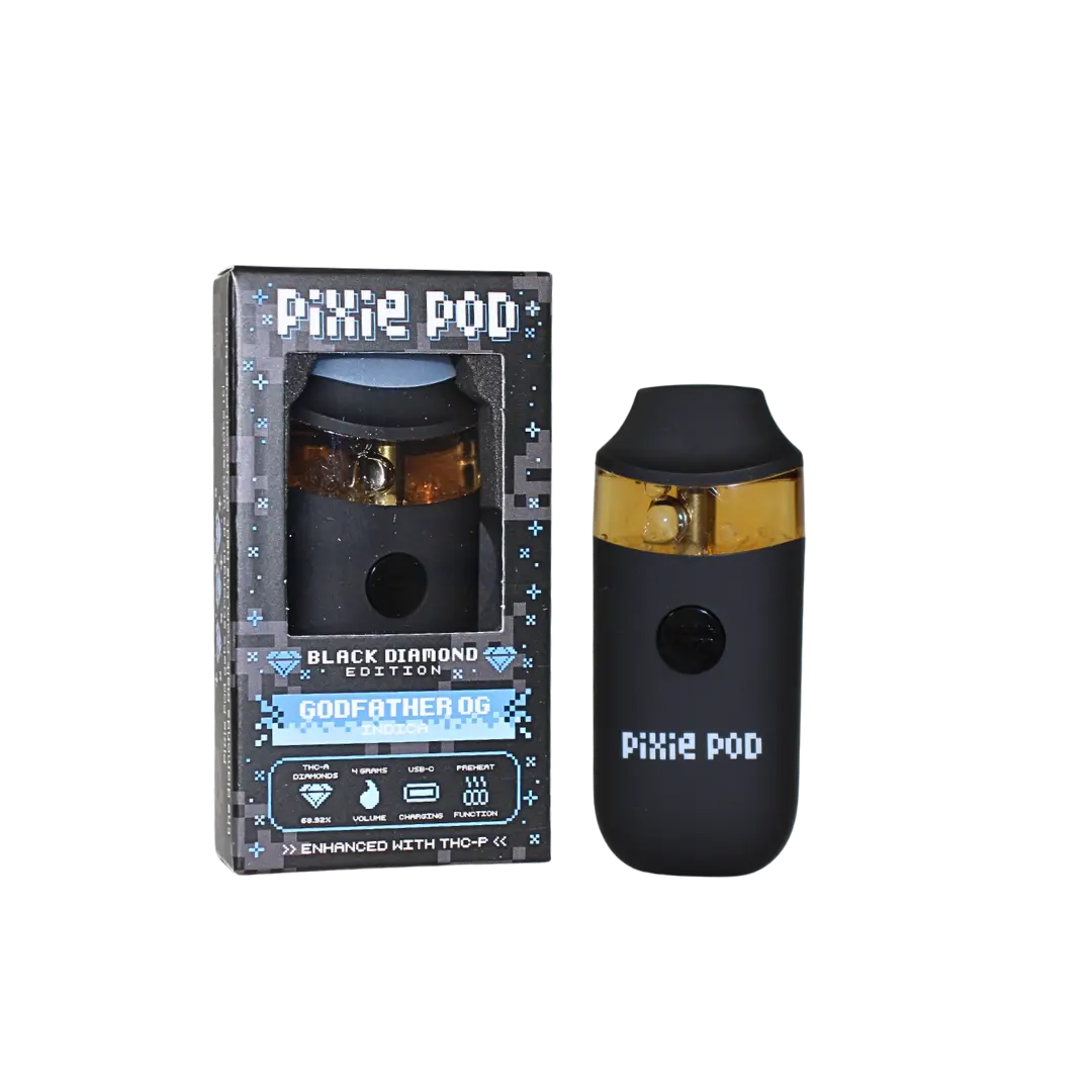PIXIE POD THC-A DIAMONDS BLACK EDITION 4GM DISPOSABLE PIXIE DUST