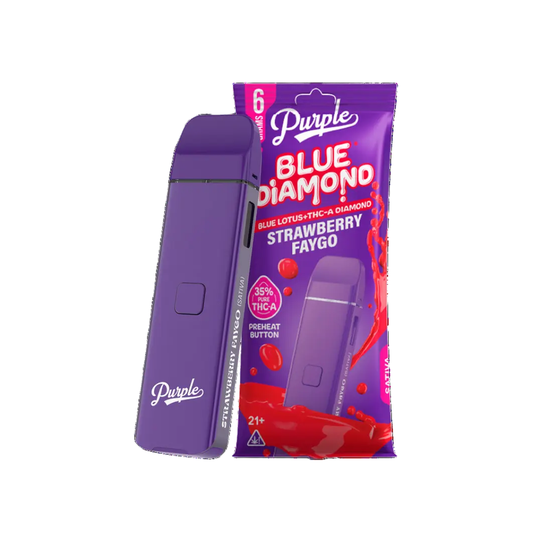 PURPLE BLUE DIAMOND BLUE LOTUS + THCA DIAMONDS 6GM DISPOSABLE PURPLE BLUE DIAMOND