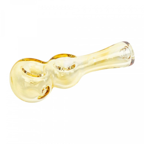 Red Eye Glass Twice Baked Hand Pipe, 4.5in Red Eye Glass