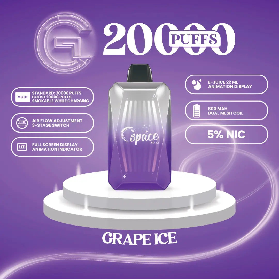 SPACE MAX GLOW 20000 PUFFS DISPOSABLE SPACE MAX