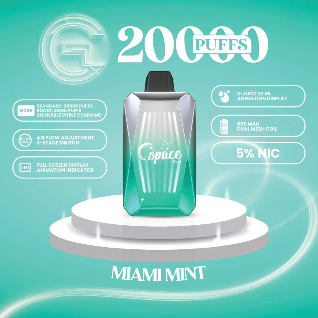 SPACE MAX GLOW 20000 PUFFS DISPOSABLE SPACE MAX